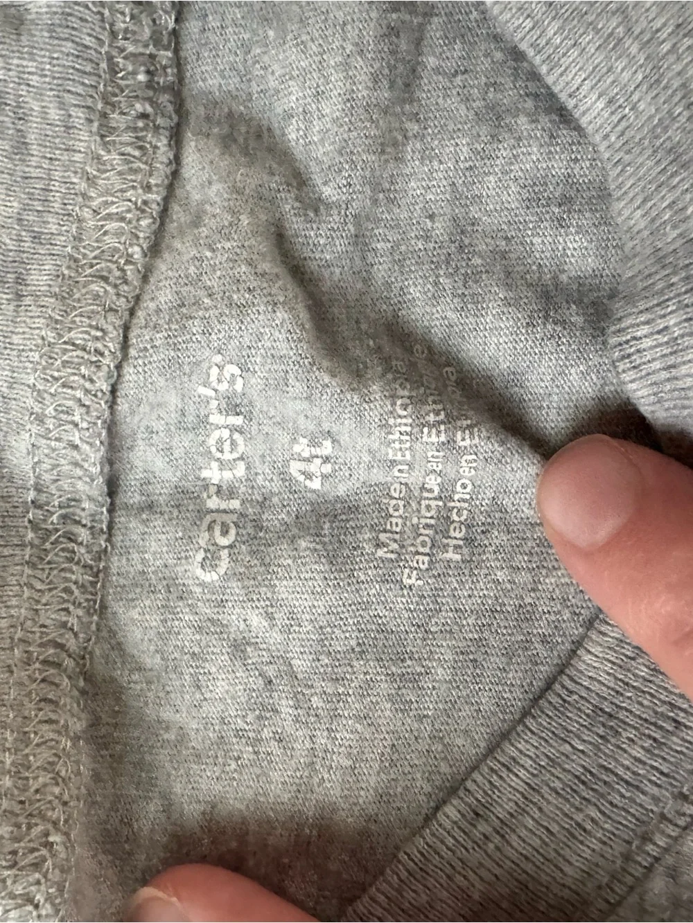 Carter's Light Gray Crewneck Tee with White Interior Print